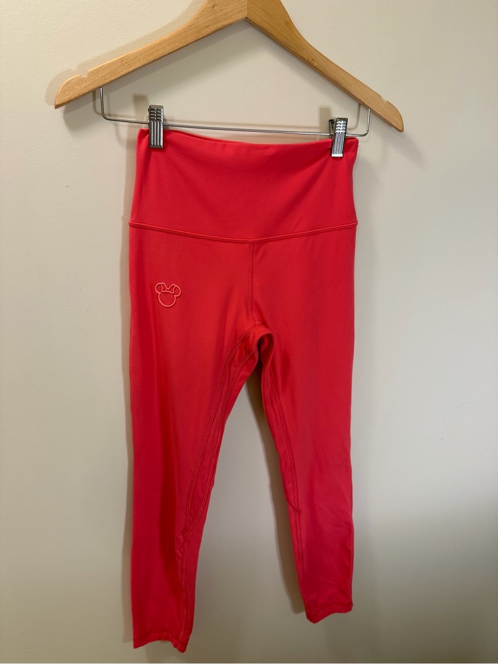 Disney Coral High-Waist Girls' Leggings with Mickey Outline